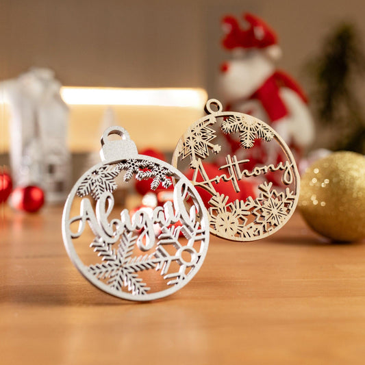 Personalized Christmas Tree Bauble – Custom Wooden Ornament | HoneyWoodLand