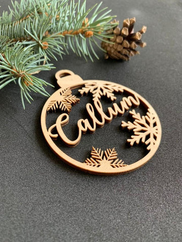 Personalized Christmas Tree Bauble – Custom Wooden Ornament | HoneyWoodLand
