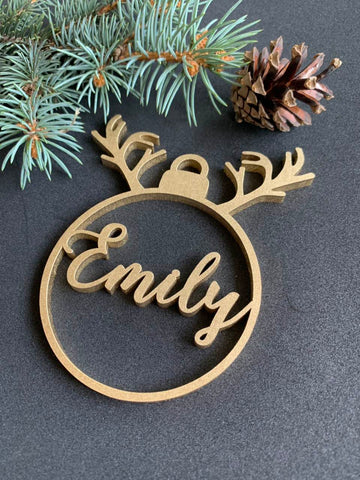 Personalized Snowman Christmas Bauble – Custom Wooden Ornament | HoneyWoodLand