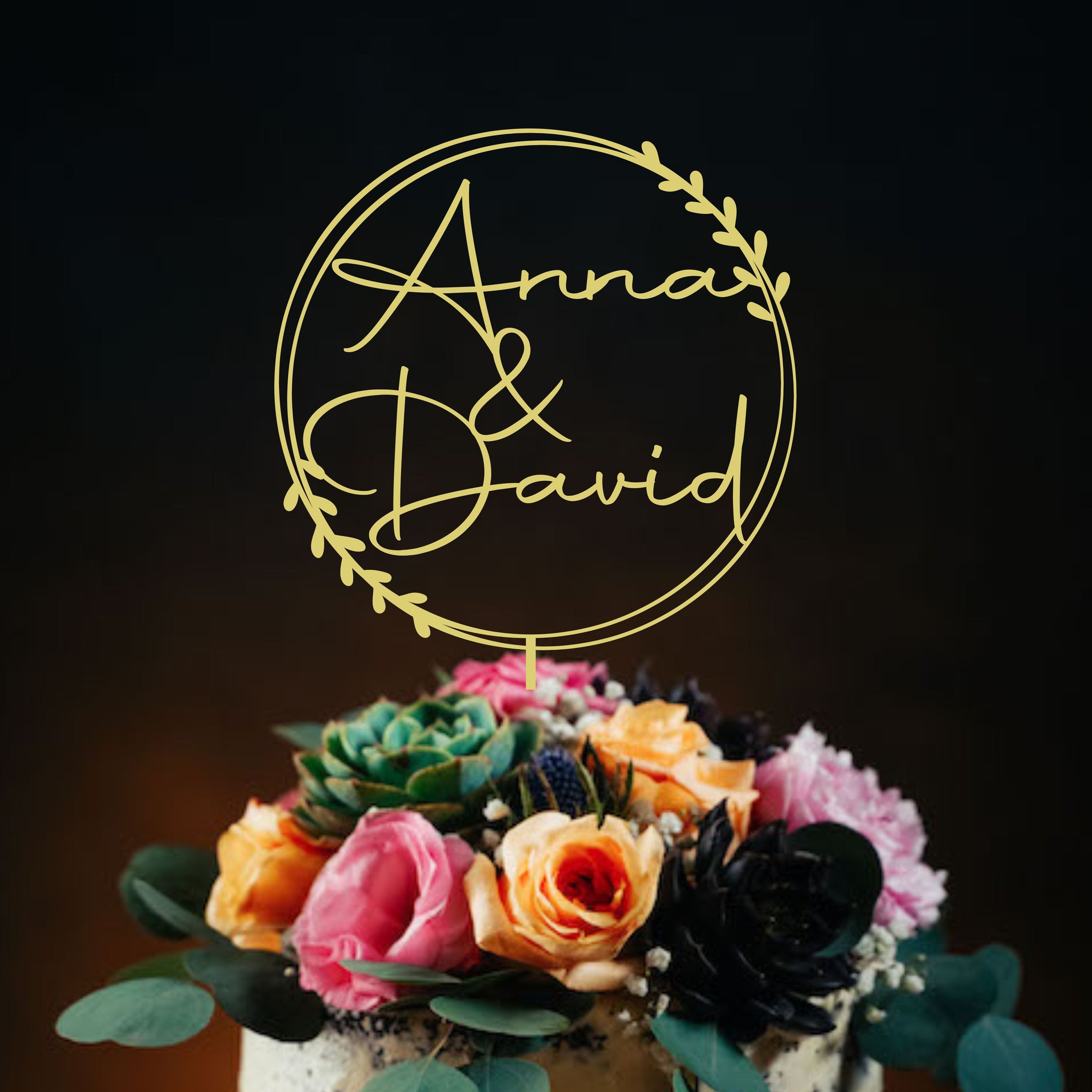 Rustic wedding cake topper,Gold Cake topper for Wedding,Personalized cake topper, Anniversary Cake toppers Custom Mr Mrs cake topper