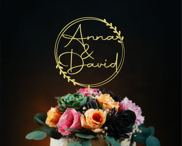 Rustic wedding cake topper,Gold Cake topper for Wedding,Personalized cake topper, Anniversary Cake toppers Custom Mr Mrs cake topper