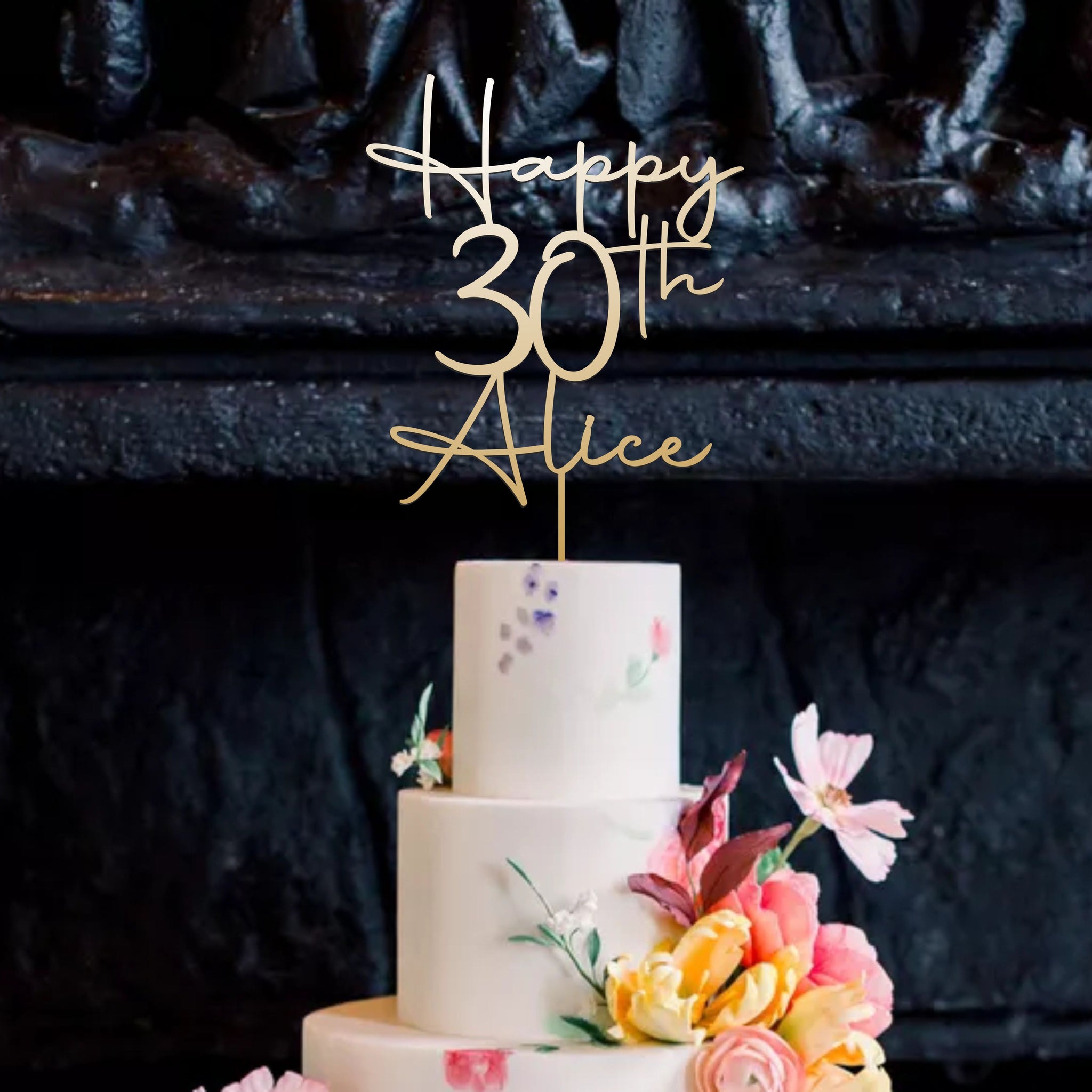 Wooden birthday cake topper,Cake topper Personalized cake topper, Custom , Laser cut , Happy 20th 30th 50th 60th wood cake topper Customs