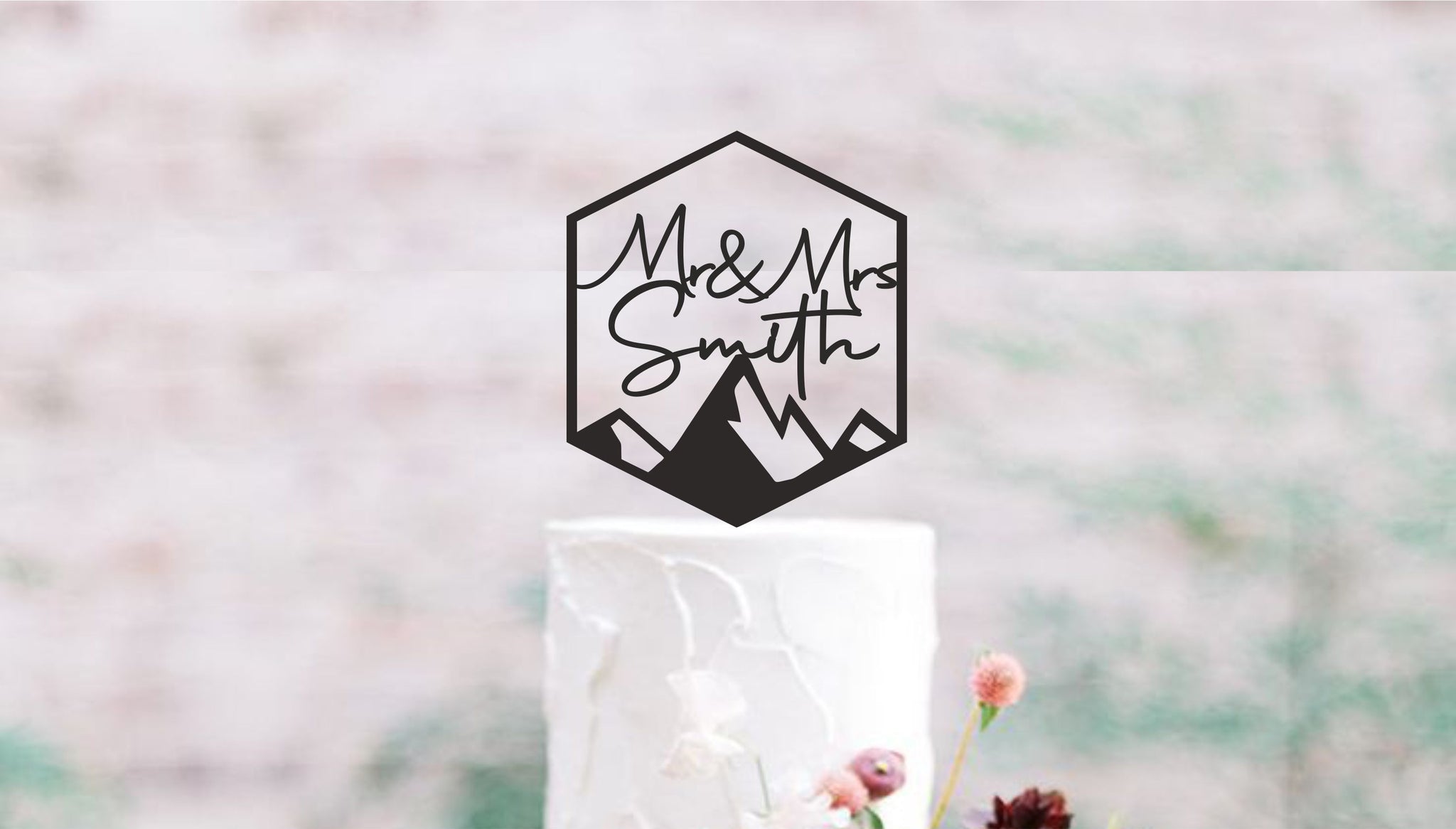 Personalized cake topper, Custom Mr Mrs cake topper,Mountain Wedding Cake topper , Outdoor wedding cake topper