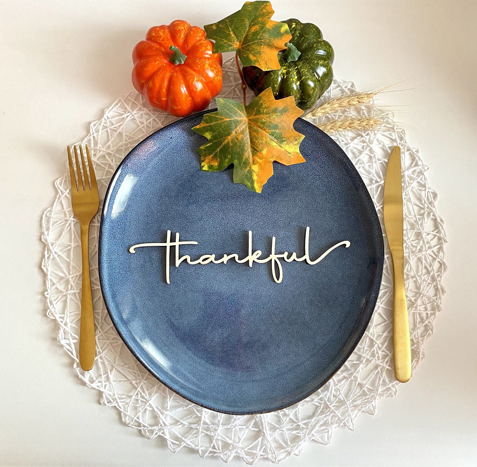 Thankful place card , Laser Cut signs , Grateful Thankful Blessed Place Cards , Thanksgiving table decor , CUSTOM Thanksgiving place card