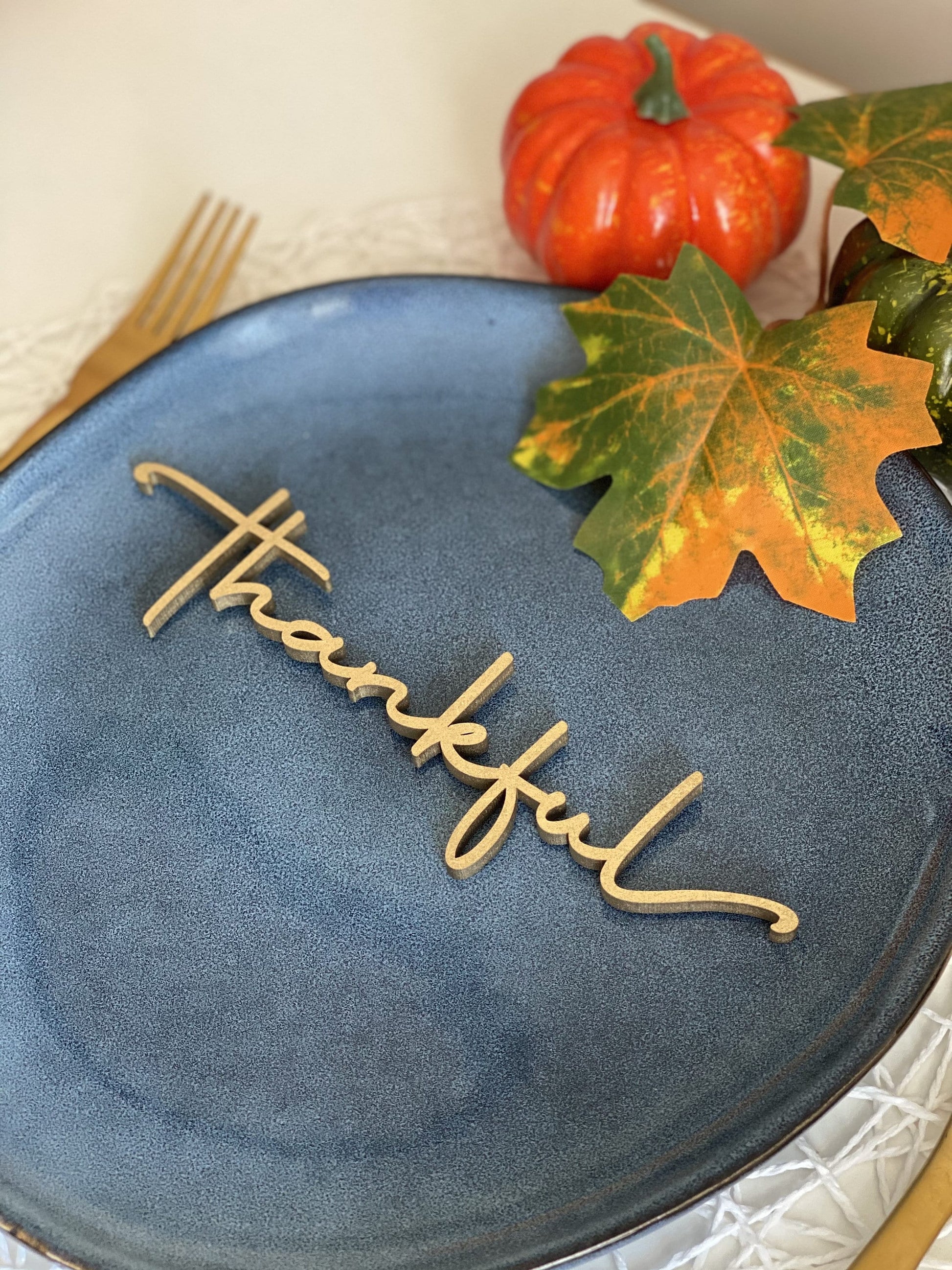 Thankful place card , Laser Cut signs , Grateful Thankful Blessed Place Cards , Thanksgiving table decor , CUSTOM Thanksgiving place card